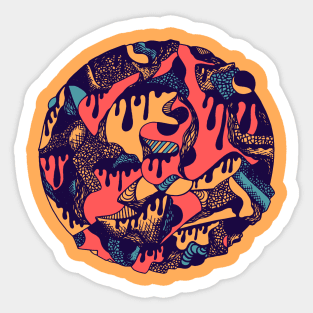 Retro Triad Circle of Drip Sticker